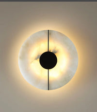 applique murale led design nordique moderne en marbre et cuivre doré