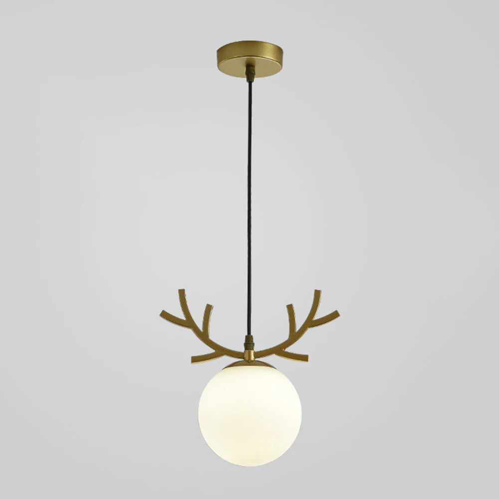 suspension en verre design vintage luminaire plaqué or moderne - vue 9 sur 10