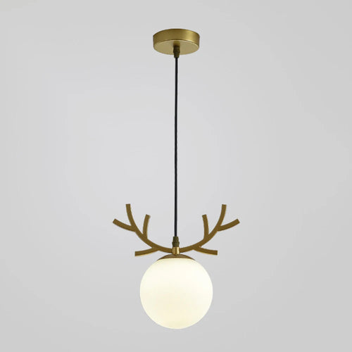 suspension en verre design vintage luminaire plaqué or moderne - vue 10 sur 10