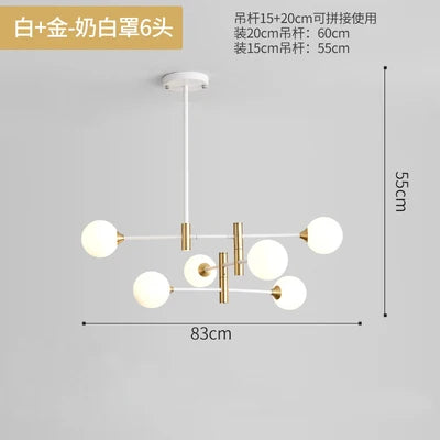 lustre en verre nordique moderne en forme géométrique - vue 13 sur 14