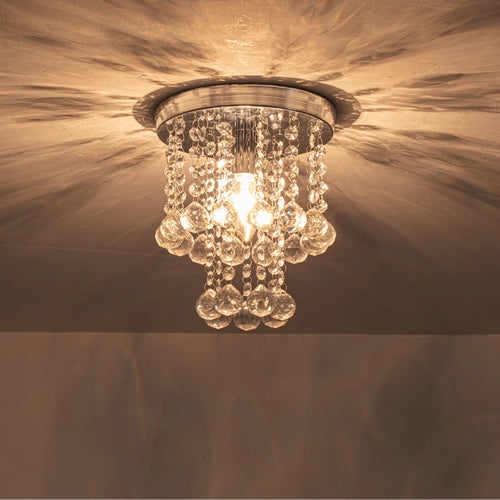 suspension en cristal doré et argenté décoratif - vue 2 sur 8