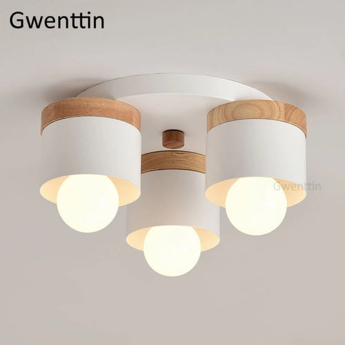 plafonnier moderne en bois et fer pour décoration intérieure - vue 5 sur 9