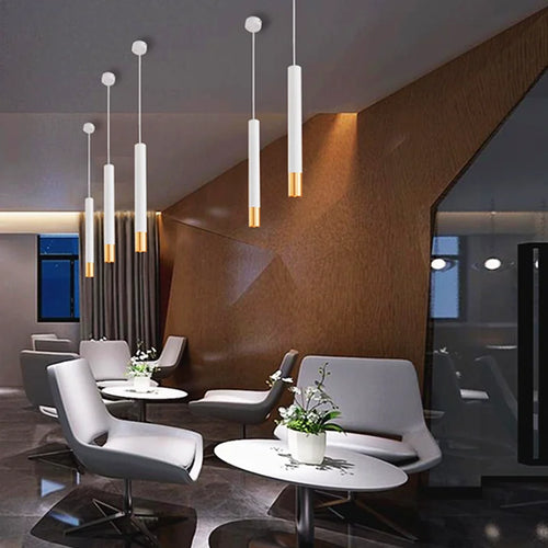 Suspension LED Nordique Dimmable Longue Tube Lampe Décoration Cylindre Tuyau Suspension Cuisine Lampe Lumière Salon - vue 6 sur 7