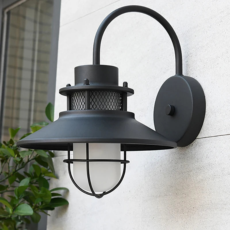 Applique extérieure IP54 étanche balcon terrasse entrée cour extérieur américain rétro mur jardin ferme éclairage - vue 5 sur 12