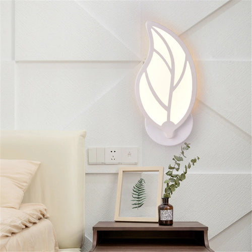 applique murale led créative en acrylique avec feuilles - vue 3 sur 8