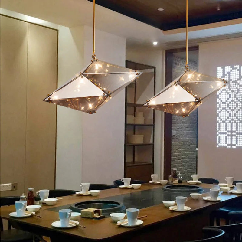 suspension luxueuse en verre de style moderne - vue 1 sur 10