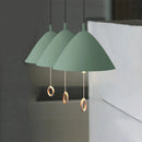 lampe suspendue design simple macaron avec interrupteur à tirer