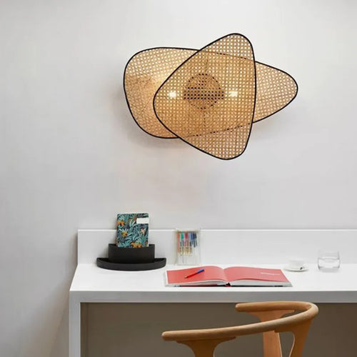 Applique murale cannage en bambou de Style chinois - vue 3 sur 12