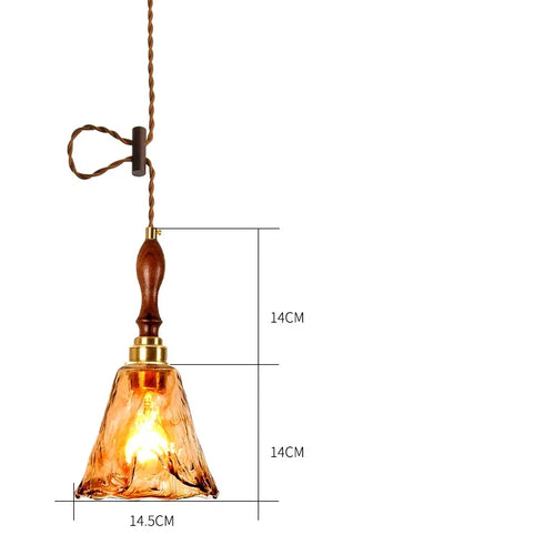 suspension led style japonais en bois cuivre réglable vintage - vue 11 sur 21