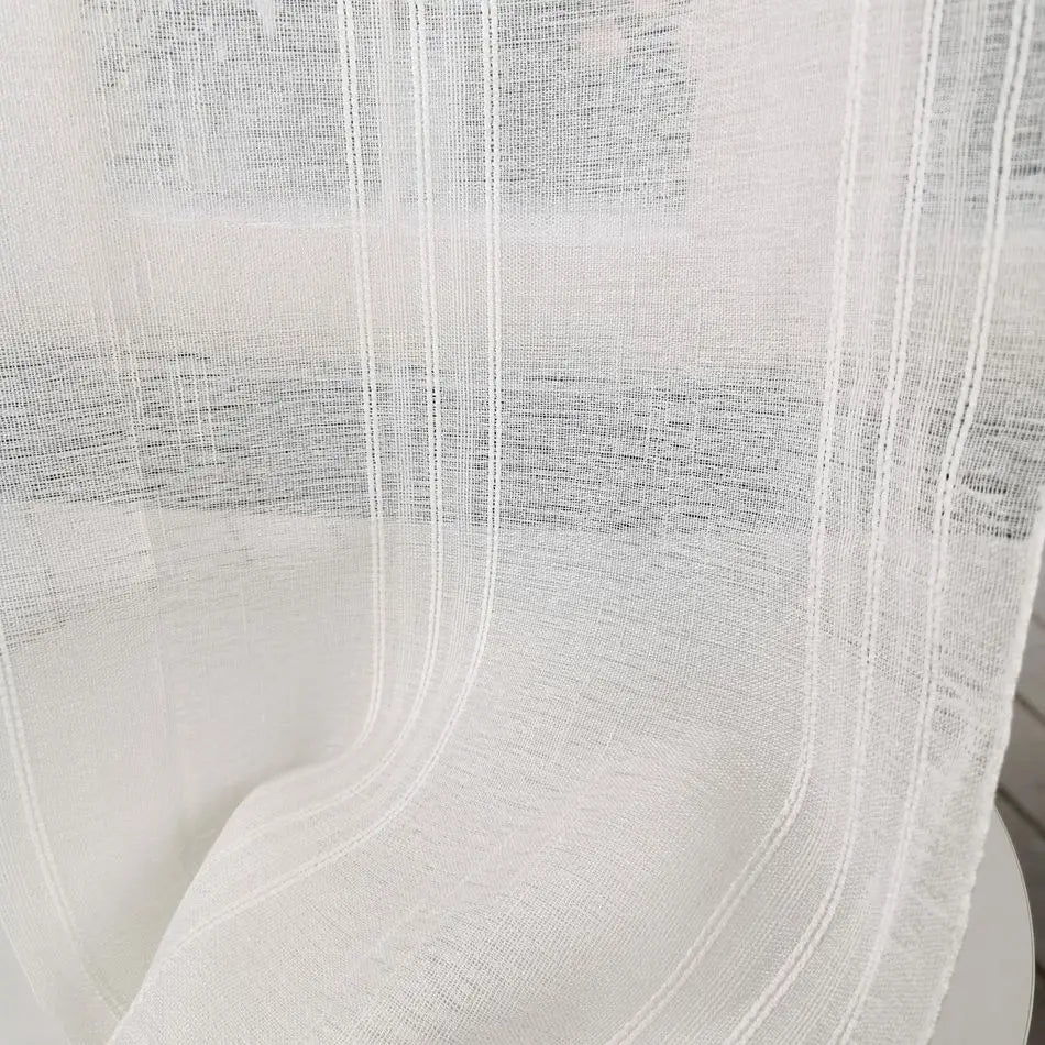 Rideau rayé style européen rétro tissu texturé décoratif - vue 2 sur 6