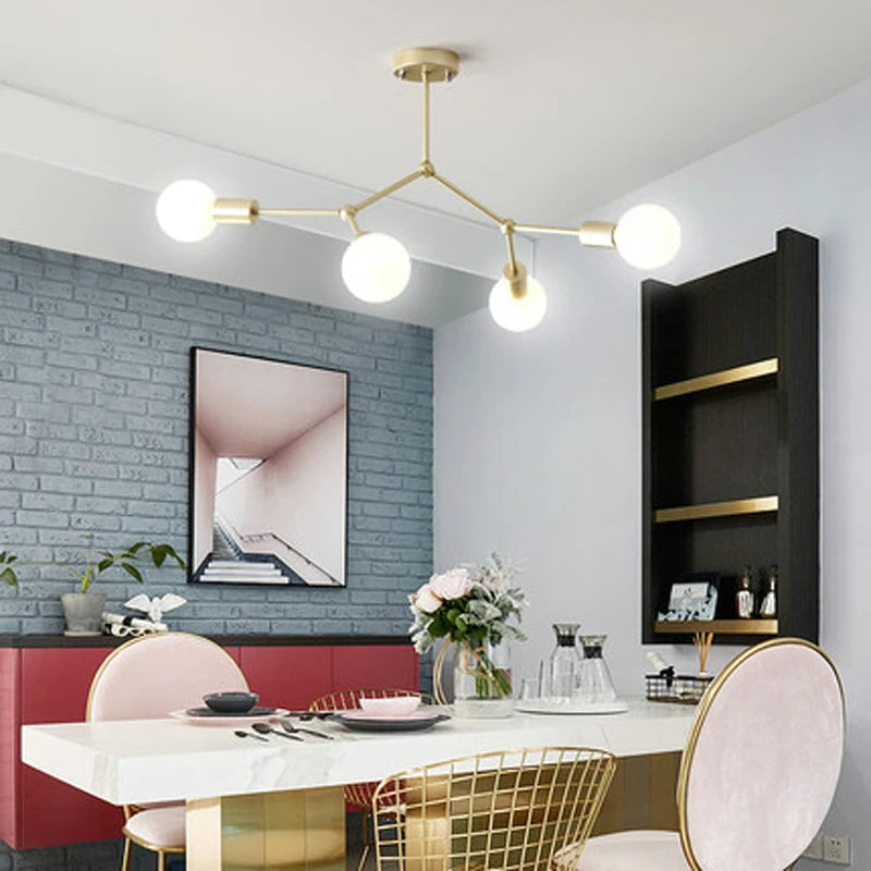 lustre moderne à plusieurs têtes pour intérieur créatif - vue 3 sur 27