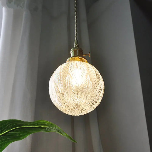 suspension rétro en verre et cuivre style nordique décoratif - vue 5 sur 7