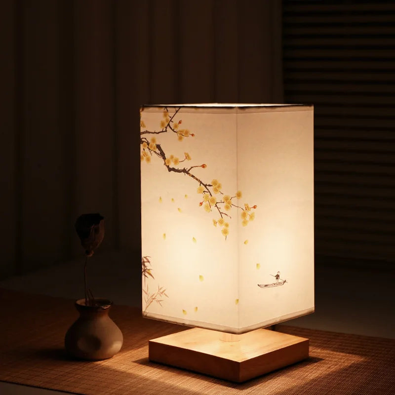 lampes de table carrées à led style chinois à intensité variable - vue 3 sur 10