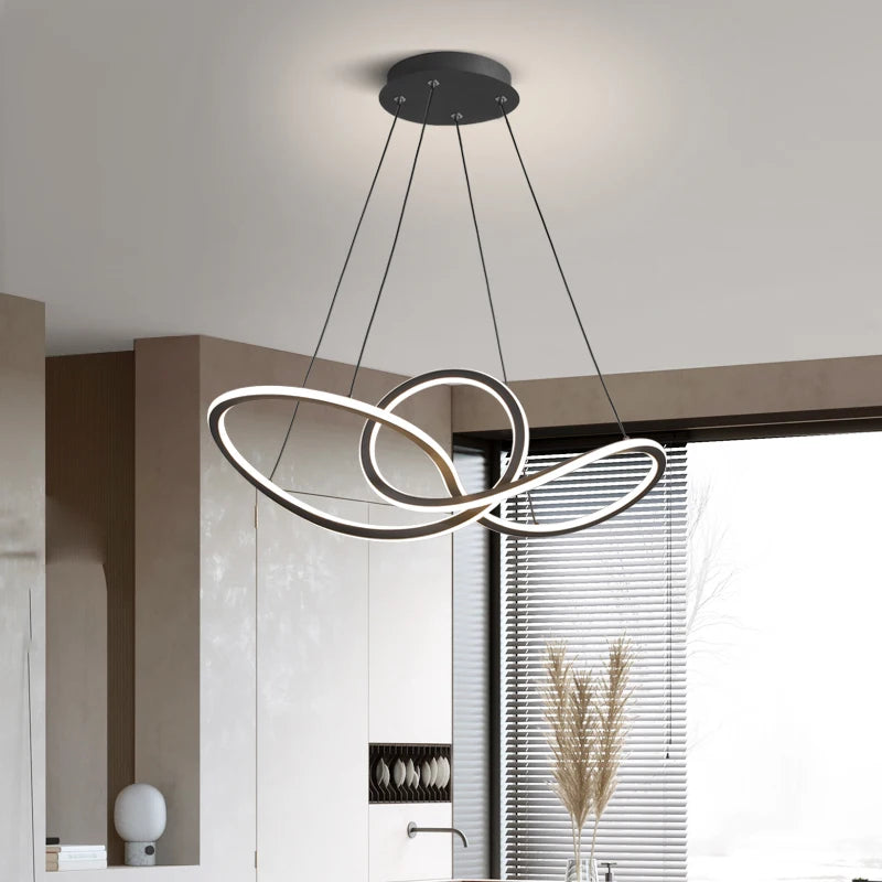 lustre led en aluminium style nordique post-moderne créatif - vue 5 sur 7