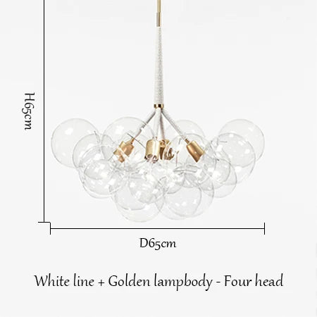 SANDYHA boule de verre bulle lustre haute qualité matériel lampadaire Art décoration de la maison LED lampe suspendue personnalité chambre E27 - vue 8 sur 18