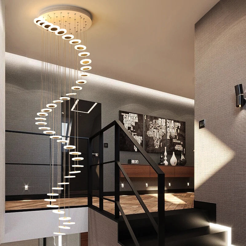 lustre en acrylique pour escalier et espace décoratif - vue 3 sur 9
