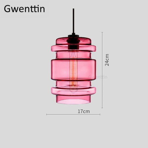 suspension moderne en verre teinté pour décoration intérieure - vue 17 sur 30