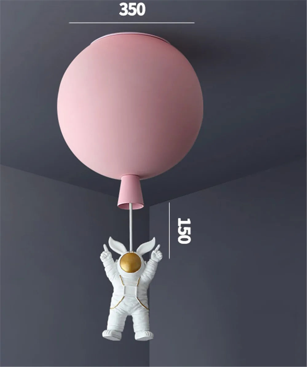 plafonnier led nordique avec astronaute et ballons pour enfants - vue 23 sur 28