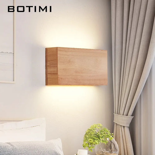 Applique murale LED en bois naturel marron - vue 3 sur 8