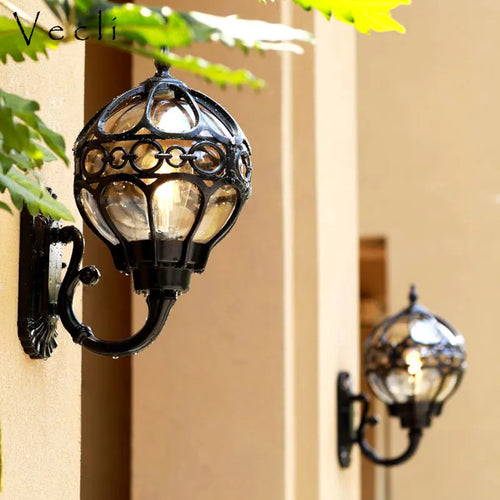 Applique murale étanche extérieure rétro extérieur intérieur Villa jardin lampe de jardin extérieur mur allée couloir balcon décoration - vue 2 sur 8