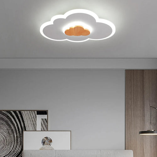 plafonnier led en bois dessin animé pour enfants - vue 2 sur 9