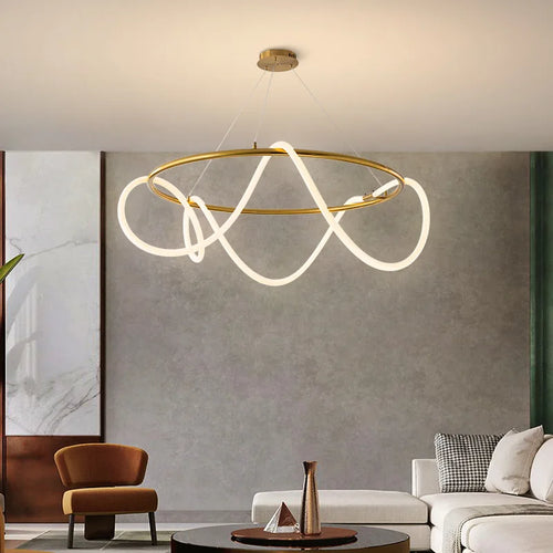 Creative Line Pendant Lamp with 360 degree Lighting for Bedroom Living room Dining room Kitchen lighting - vue 6 sur 11