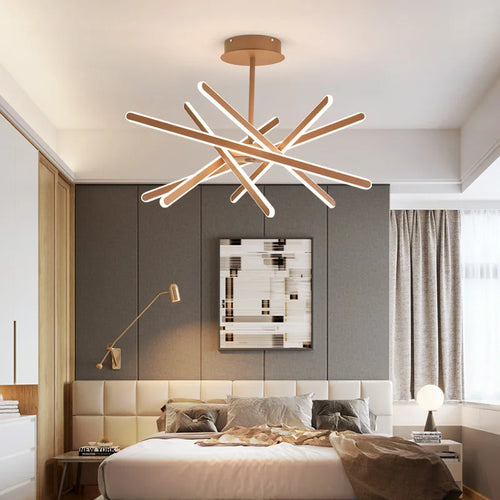 lustre à led design moderne avec télécommande et intensité variable - vue 5 sur 6