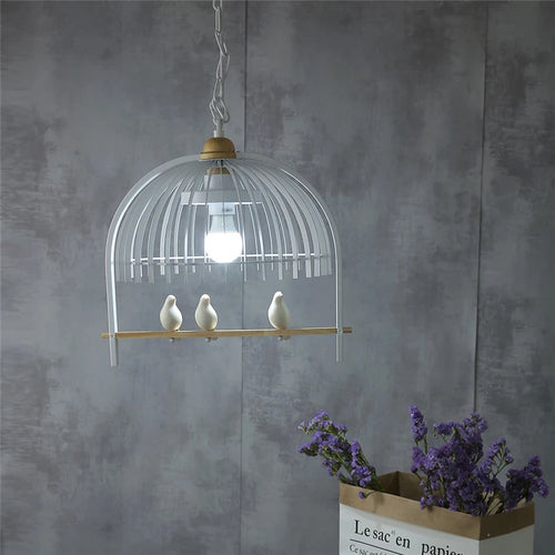 suspension moderne en fer pour oiseaux et décoration intérieure - vue 2 sur 9
