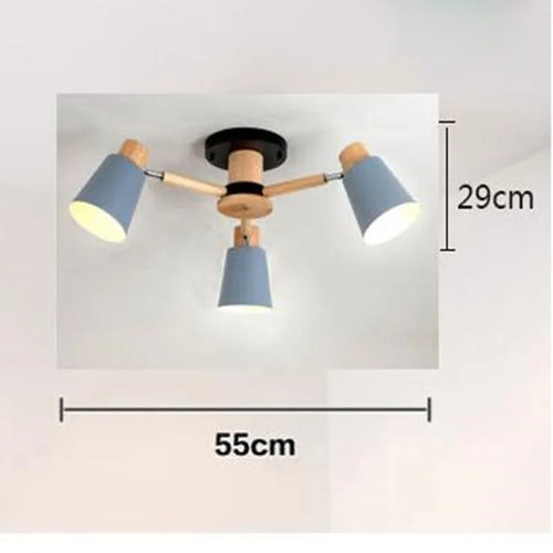 lustre nordique en bois massif simple et moderne - vue 12 sur 18