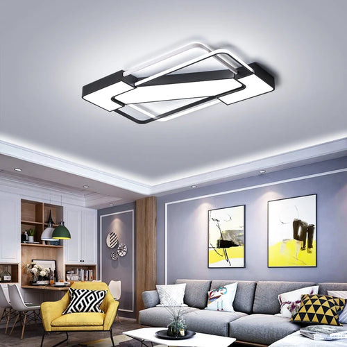 plafonnier led art déco géométrique luxe pour éclairage intérieur - vue 2 sur 13