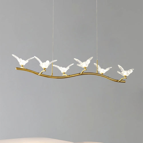 lustre moderne de luxe en cristal avec lampe d'oiseau led - vue 4 sur 9
