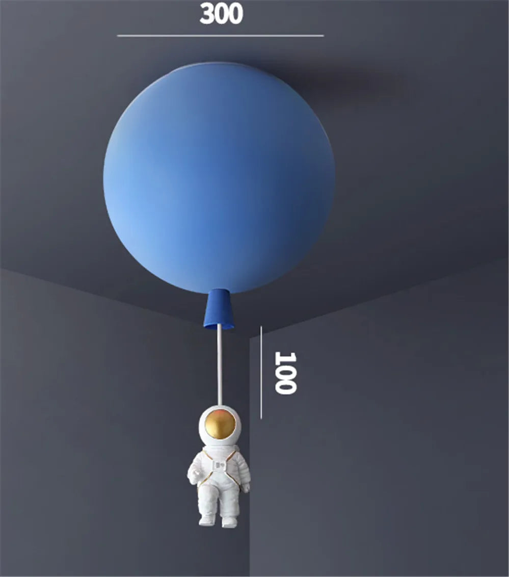 plafonnier led nordique avec astronaute et ballons pour enfants - vue 13 sur 28