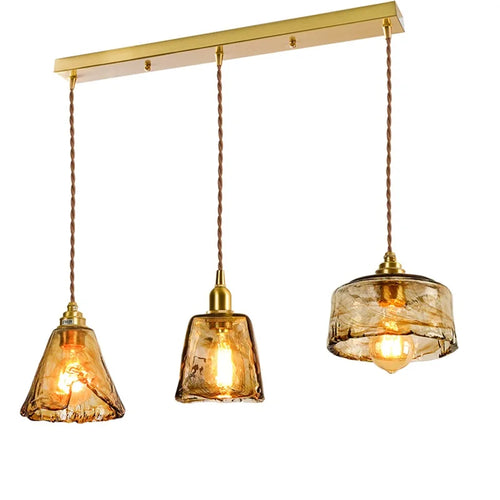 suspension led style japonais en bois cuivre réglable vintage - vue 17 sur 21