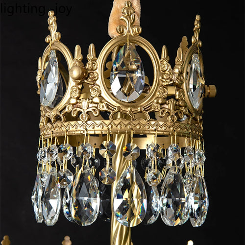 lustre couronne moderne en cristaux luminaire décoratif d'intérieur - vue 5 sur 15