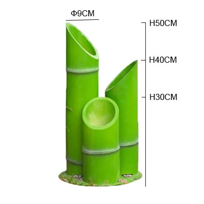 Lampe extérieure en bambou vert/jaune - vue 14 sur 14