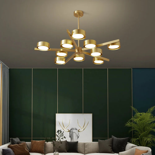 lustre nordique en cuivre design créatif pour éclairage doux - vue 2 sur 9