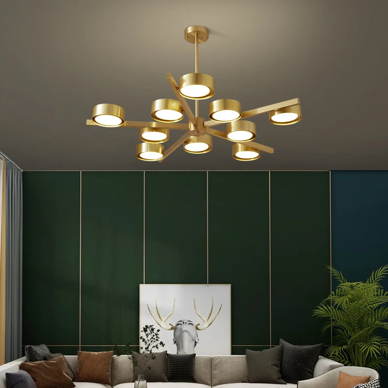 lustre nordique en cuivre design créatif pour éclairage moderne - vue 1 sur 9