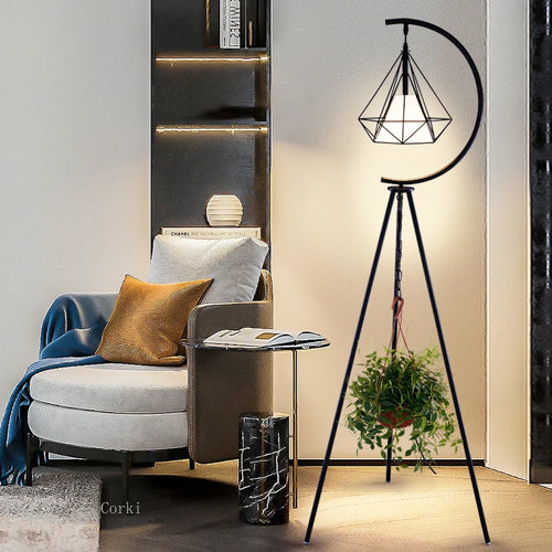 lampadaire led moderne en fer forgé design nordique élégant - vue 2 sur 8