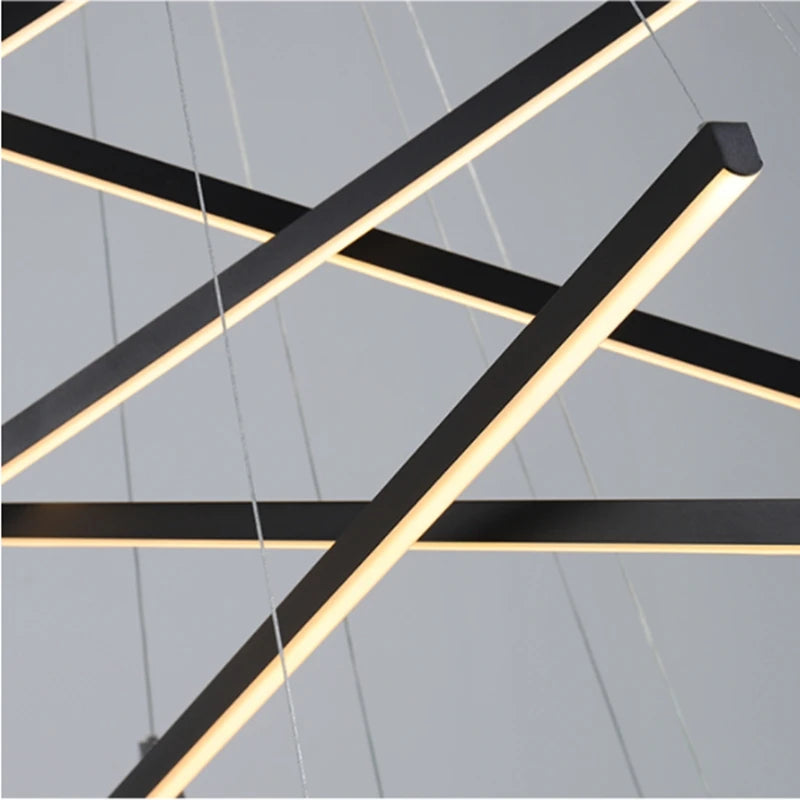 lustre moderne rectangulaire design pour hall et escalier - vue 6 sur 10