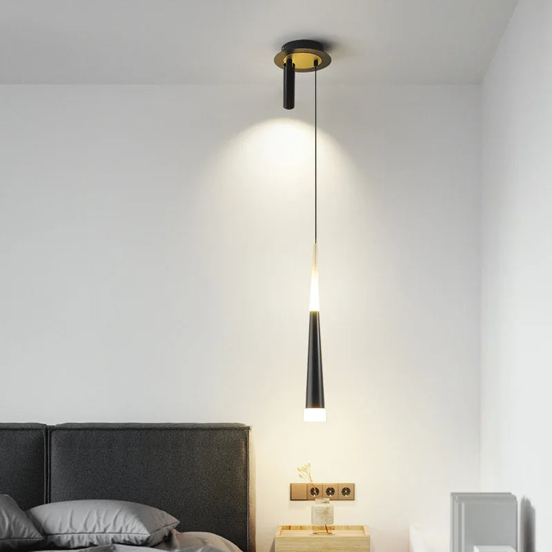 suspension led au design moderne avec long câble - vue 6 sur 14