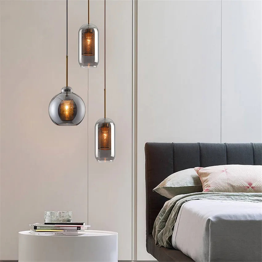 suspension moderne en verre pour décoration intérieure élégante - vue 4 sur 17