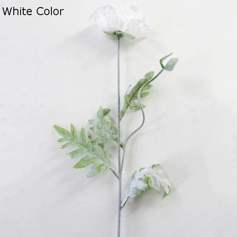 grande branche de fleurs artificielles pavot pour décoration printemps - vue 6 sur 9