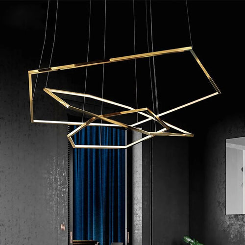 lustre led moderne en acier inoxydable pour intérieur créatif - vue 2 sur 8