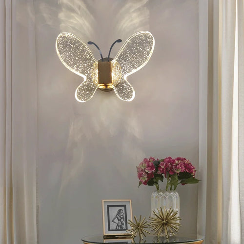 applique murale papillon en cristal moderne pour décoration intérieure - vue 4 sur 7
