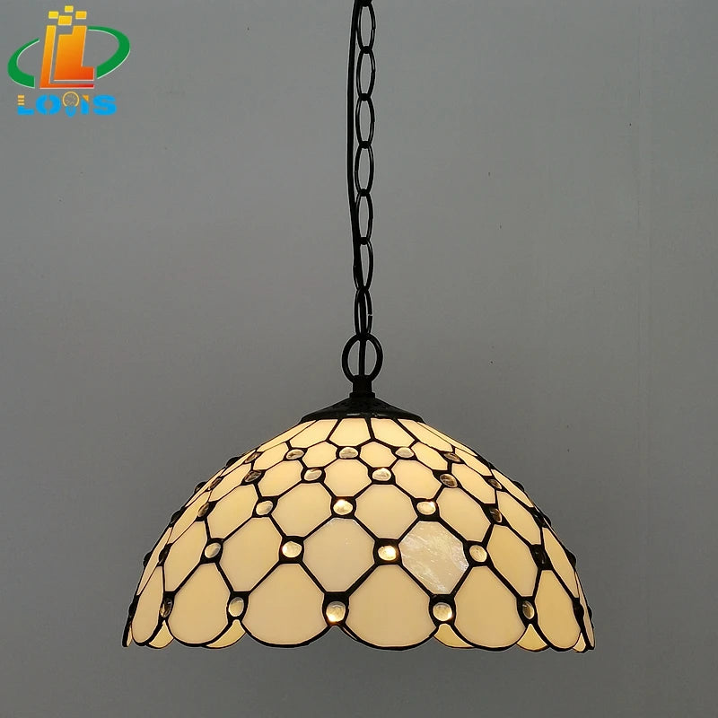 lustre tiffany européen pour restaurant café ou bar - vue 16 sur 19