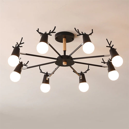 lustre en bois led nordique pour enfants style macaron - vue 2 sur 12