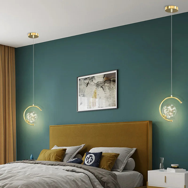 suspension boule de verre nordique pour luminaires gypsophile - vue 3 sur 8