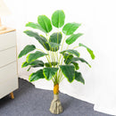 bananier artificiel tropical avec grandes feuilles en plastique