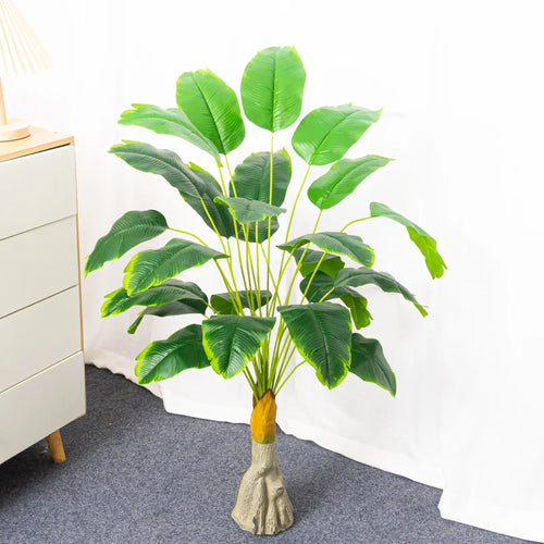plantes tropicales bananier artificiel avec feuilles de palmier décoratives