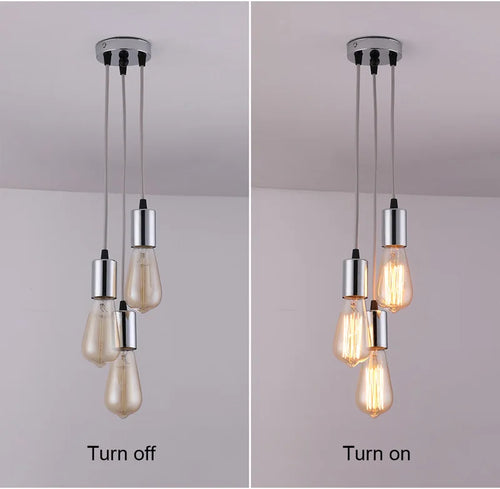 Support suspension LED araignée noir blanc argent